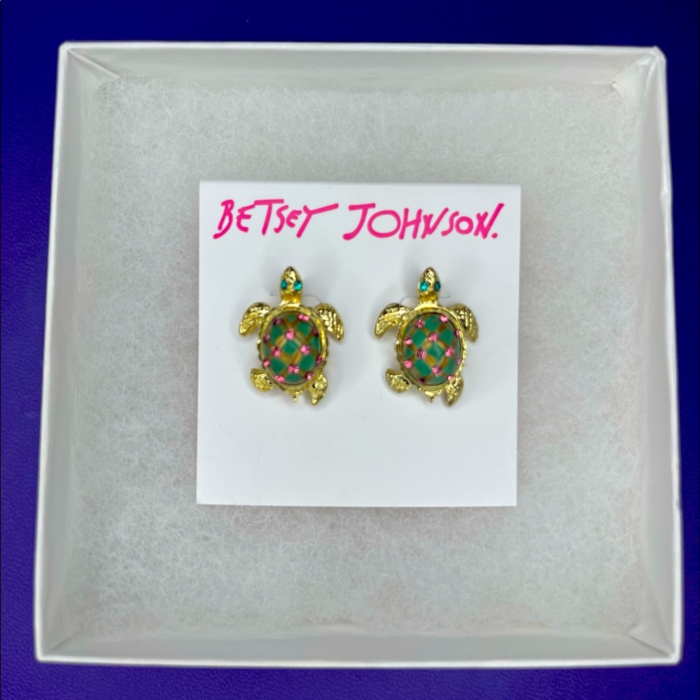 NWOT Betsey Johnson Turtle Stud Earrings